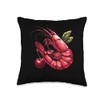 Cherry Shrimp 90s Retro Throw Pillow