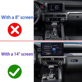 For Toyota Tacoma 2024 2025/4Runner/4Runner Hybrid 2025 One Touch Start, Screen Center Console Button Knob Cover Ring Air Conditioner AC Switch Audio Aluminum Alloy Parts 6pcs (14-inch screen, red)