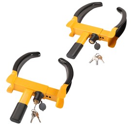 Happybuy Tire Clamp, 2 Set Universal Wheel Clamp, Flexible Anti-Theft Lock for Trailers, Durable Steel Construction for Various Vehicles, 6 Keys Included