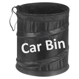 HARFINGTON Car Trash Can 0.9 Gallon Foldable Leak-Proof Oxford Cloth Garbage Organizer Portable Hanging Waterproof Truck Trash Bins for Van Automotive Vehicle Front Seat, Black