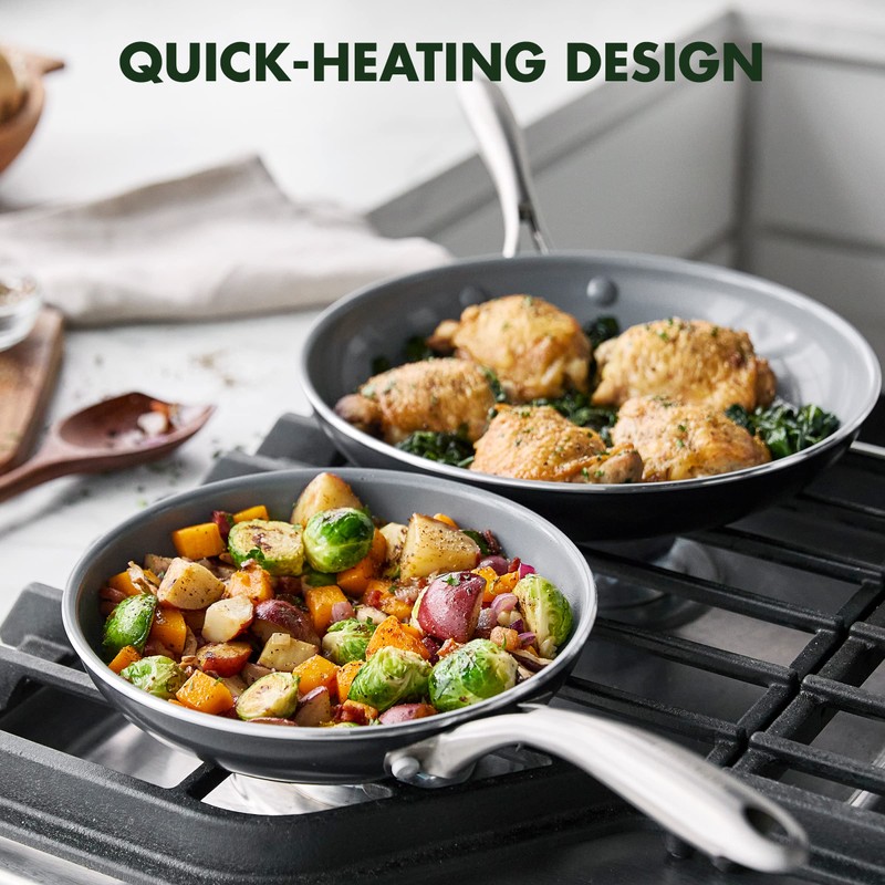 GreenPan Swift Healthy Ceramic Nonstick, 8" and 10" Frying Pan