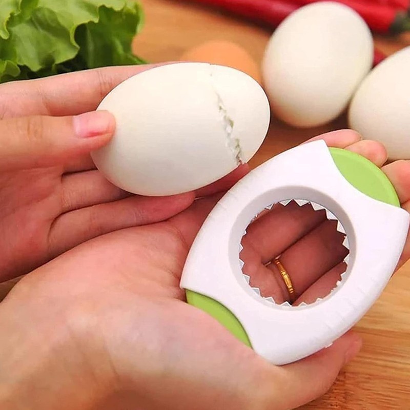 Green Egg Shell Opener, Egg Cracker Separator for Raw, Creative