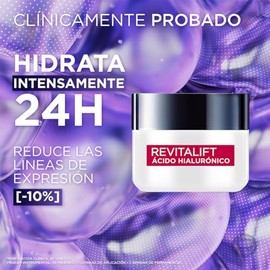 LOreal Paris Revitalift Ácido Hialurónico Crema de Día Hidratante, Hidrata Intensamente y Rellena Líneas de Expresión, 50 ml.                         