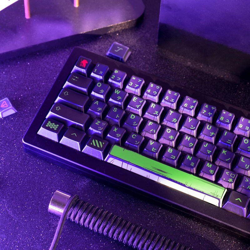 GEKUCAP Manga Themed Japanese Keycaps, Retro PBT Keyboard Key Caps