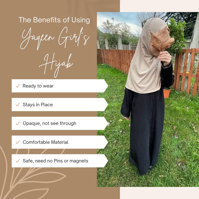 Yaqeen Girls instant headscarf hijab plain al Amira, readymade pull