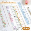 Lovely Flower Straight Ruler 4pcs Set – Sturdy Stylish Aesthetic