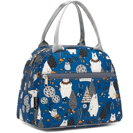 FlowFly Insulated Lunch Cooler Bag - Owl Tote Organizer for Women/Men
