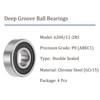 Kozelo 4pcs Deep Groove Ball Bearings - [12mm x 30mm