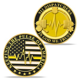 Police Challenge Coin Law Enforcement Service and Integrity Medallion Thank You for Your Dedication Token Appreciation Gifts for Police Officers Veterans and Families (Blue line of 911)
