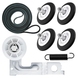 DLE2516W DLE3777W DLE5977W DLE7177WM DLE5955W DLE0442W Dryer Roller Kit for LG Kenmore,Includes 4581EL2002L Dryer Drum Roller, 4561EL3002A Dryer Idler Pulley, 4400EL2001A Dryer Belt 1-year warranty