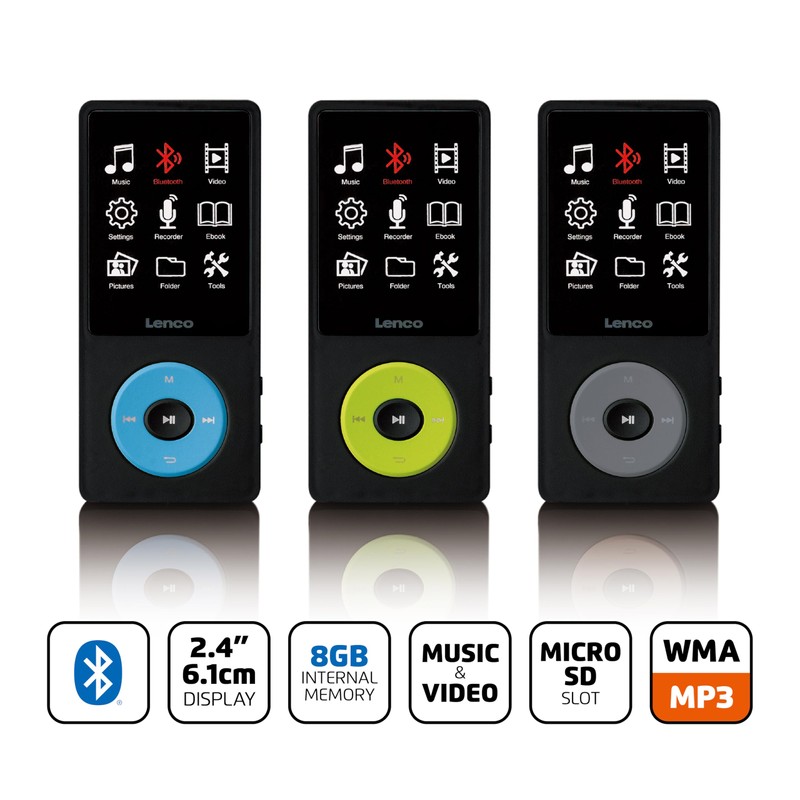 Lenco Xemio-860GN - MP3/MP4 Player with Bluetooth and 8 GB