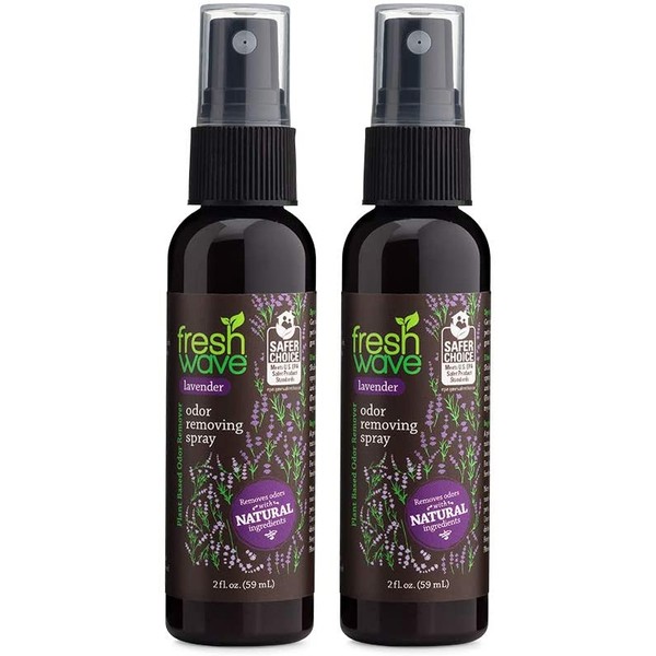 Fresh Wave Lavender Odor Eliminator Spray & Air Freshener, 2 fl. oz. Travel Size (Pack of 2)