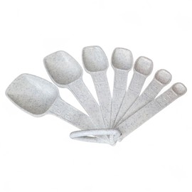 Tupperware Vintage Measuring Spoons with Ring Holder Set of 7 Fireworks Speckled