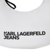 Karl Lagerfeld Jeans Women's Essential Nylon Moon Shoulder Bag, White,
