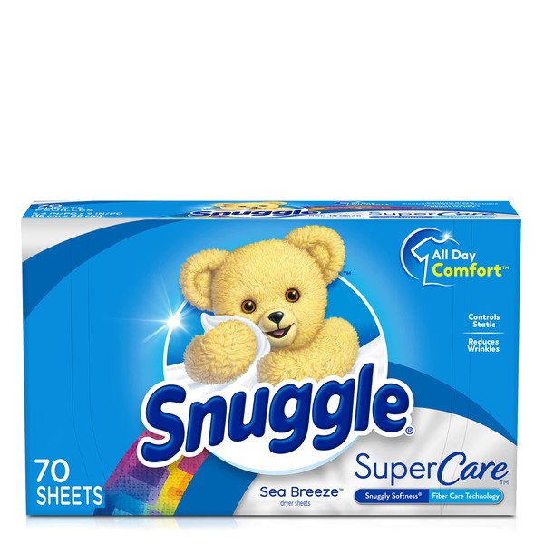 Snuggle SuperCare Fabric Softener Dryer Sheets, Sea Breeze, 70 Count