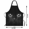 Moslion Black Cat Apron,Cool Cat Head with Bright Eye Black