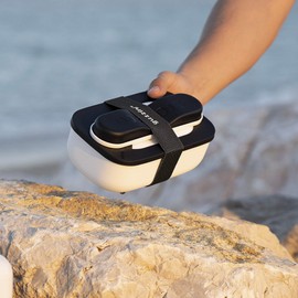 Guzzini - On The Go, STORE&GO Set Lunch Box with Travel Cutlery - White, 20 x 12 x H7 cm | 900 ml - 17110211