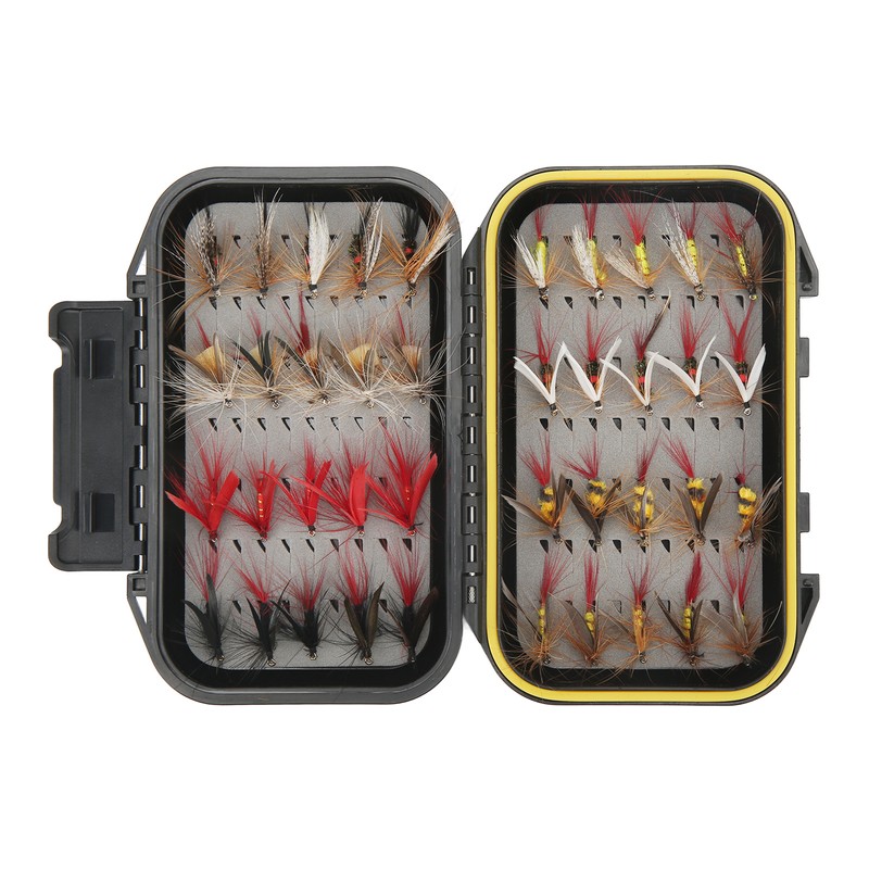 40Pcs Fly Fishing Flies Kit Stainless Steel with Box Lures