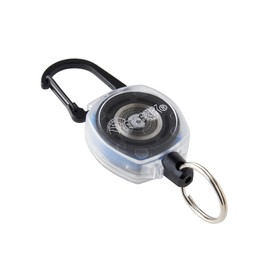 KEY-BAK Side Kick Key Reel with Carabiner, Clear Body, 23.6 inches (60 cm) Kepler Cord (Blue), clear blue