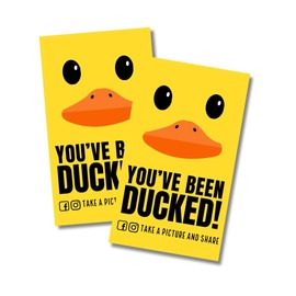 Lashicorn You’ve Been Ducked Card | 50 pk 2x3.5” Attach Tags to Rubber Ducks General for Any Car or SUV Mini, Van, Bronco Yellow Game