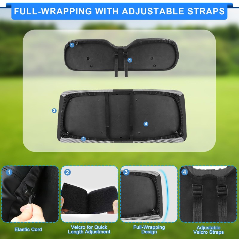 Golf Cart Seat Covers - Breathable Fabric Universal Rear Seat
