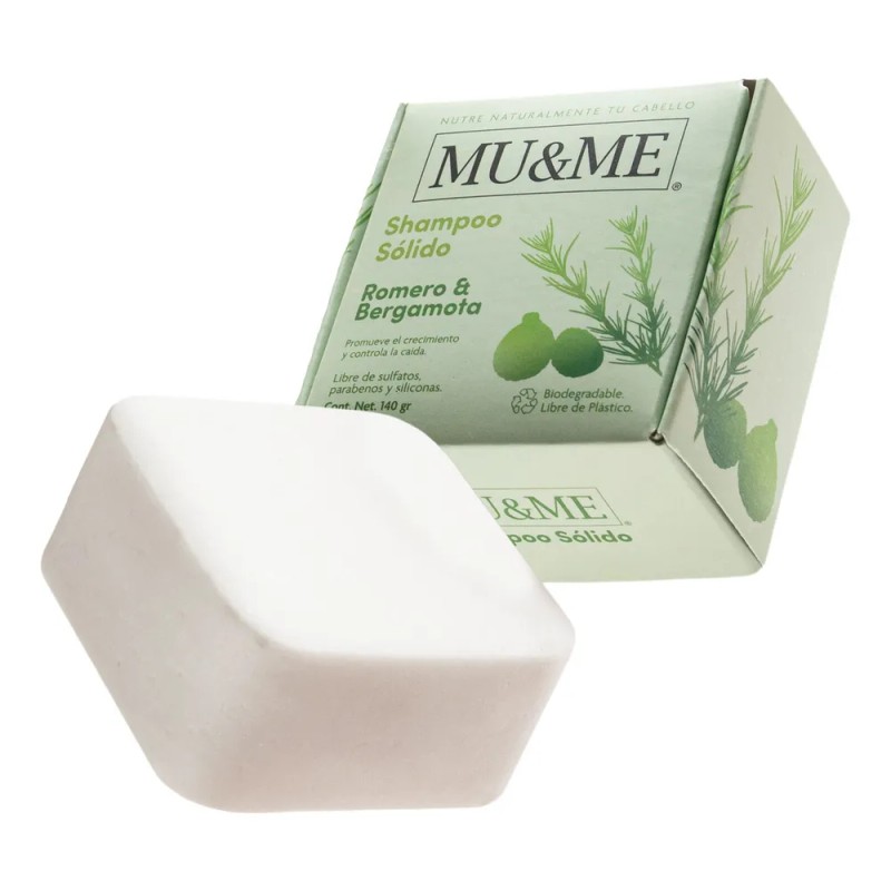 Shampoo Solido Mu&me Romero & Bergamota Crecimiento 140gr