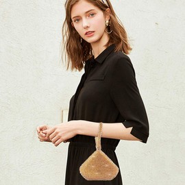 Nicole & Doris Women's Handbags Evening Bag Designer Glitter Lady Clean Bag for Wedding Leisure Party, gold, Classic