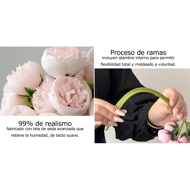 2 Ramos Con Un Total De 54 Rosas Artificiales Pequeñas