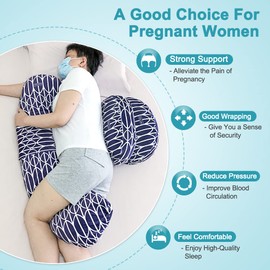 BBL Body Pillow After Surgery Large Wedge Pillow for Sleeping Brazillian Butt Lift Recovery Supplies U Shaped Full Body BBL Pillow with Back Support Lumbar Side Sleeper Cushion (Navy Blue)