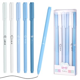 OFFCUP Gel Pen Black, Pack of 6 Gel Ink Pens, Premium Gel Pens, Quick Drying Ink, Fine Tip, Smooth Writing, Gel Ink Ballpoint Pen for Children, Students, Office, Gift (C)