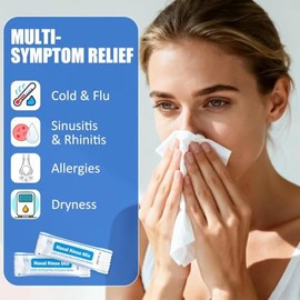 40 Sobres de Mezcla de Enjuague Nasal 100% Natural, 2,7 Gramos por Paquete para Una Botella de Lavado Nasal, Una Neti pot o Cualquier Dispositivo de E