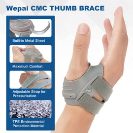 Wepai CMC Daumenbandage,Orthese Daumensattelgelenk,Daumenorthese Bei Arthrose Daumenbasis,Gelenkinstabilität,Sehnenscheidenentzündung und Daumens Positionieren zur Schmerzlinderung (Linke Hand, M)