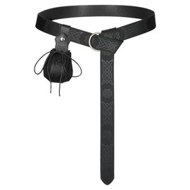 VONMELLI Renaissance Belt Pouch Medieval Vintage Faux Leather Belt Pouch Ren Faire Pirates Costume Accessories