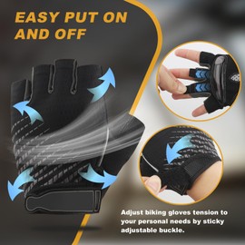 JTENG MTB Gloves, Half Finger Summer Cycling Gloves for Men and Women, Shockproof Gel, Breathable, Comfortable, Non-Slip, Suitable for Motorcycles, Bicycles, MTB, Gym (Grey, XL)