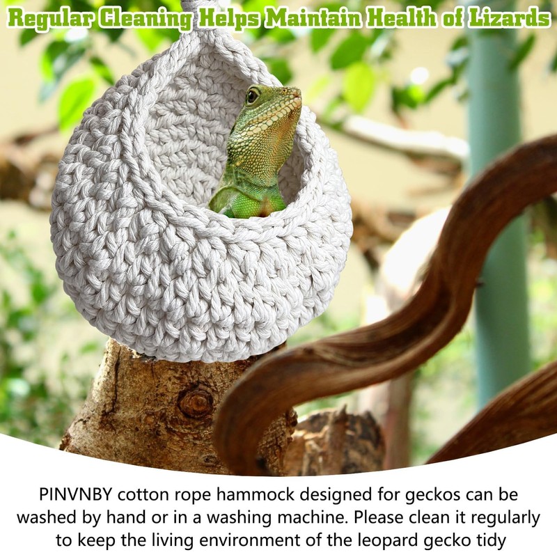 PINVNBY Bearded Dragon Hammock, Wall-Mounted Snake Hammock with Adhesive Hook