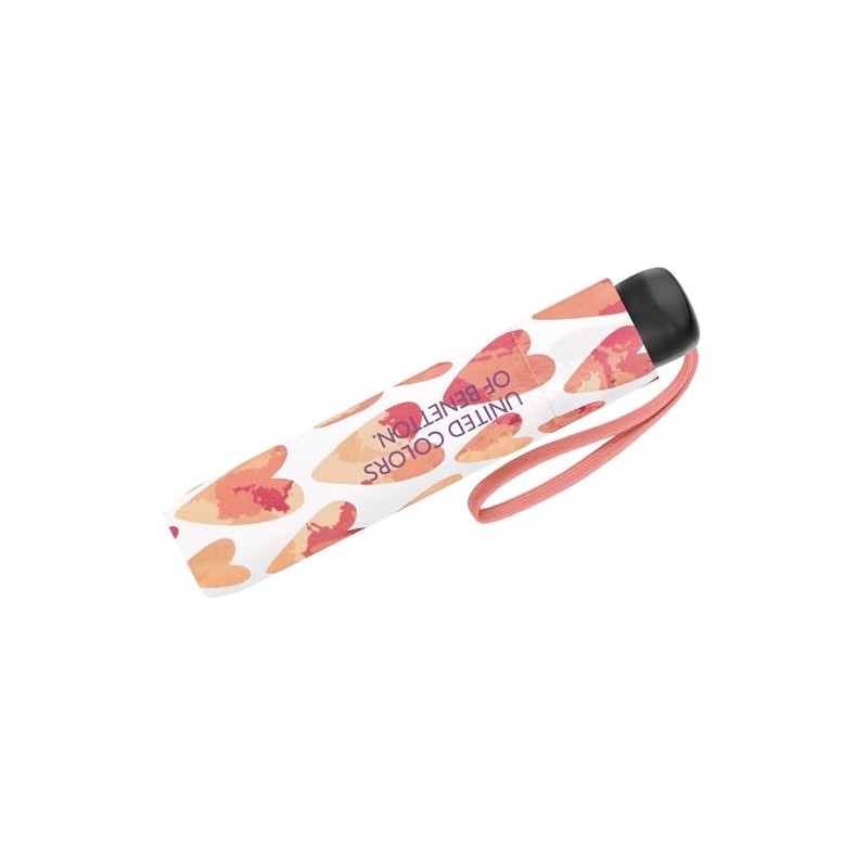 Benetton Pocket Umbrella Super Mini Dots, Hearts Pink, 95 cm
