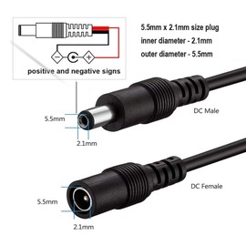 Auroh 2-Pack DC Power Splitter Cable 1 to 4 Way, 5.5 x 2.1mm Plug for DVR CCTV Cameras LED Strip Light and More