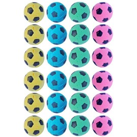 PETFAVORITES Foam Sponge Soccer Ball Cat Toy Interactive Cat Toys Independent Pet Kitten Cat Exrecise Toy Balls for Real Cats Kittens, Soft, Bouncy and Noise Free (12 Pack)