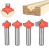 4Pcs Woodworking Router Bits Set 8 Shank SharpenNosed Engraving Machines