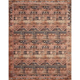 Loloi Layla 2'-6" x 7'-6" Runner Rug in Mocha/Blush - Thick Area Rug, Soft Area Rug with, Vintage Inspired Distressed Design, Low Pile, Non-Shedding, Easy Clean, Durable Living Room Rug