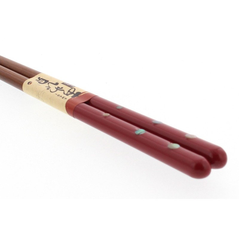 Chopsticks, Dishwasher-safe, Shell Craft, Abalone, Shell Flower Maru, Wooden (Natural