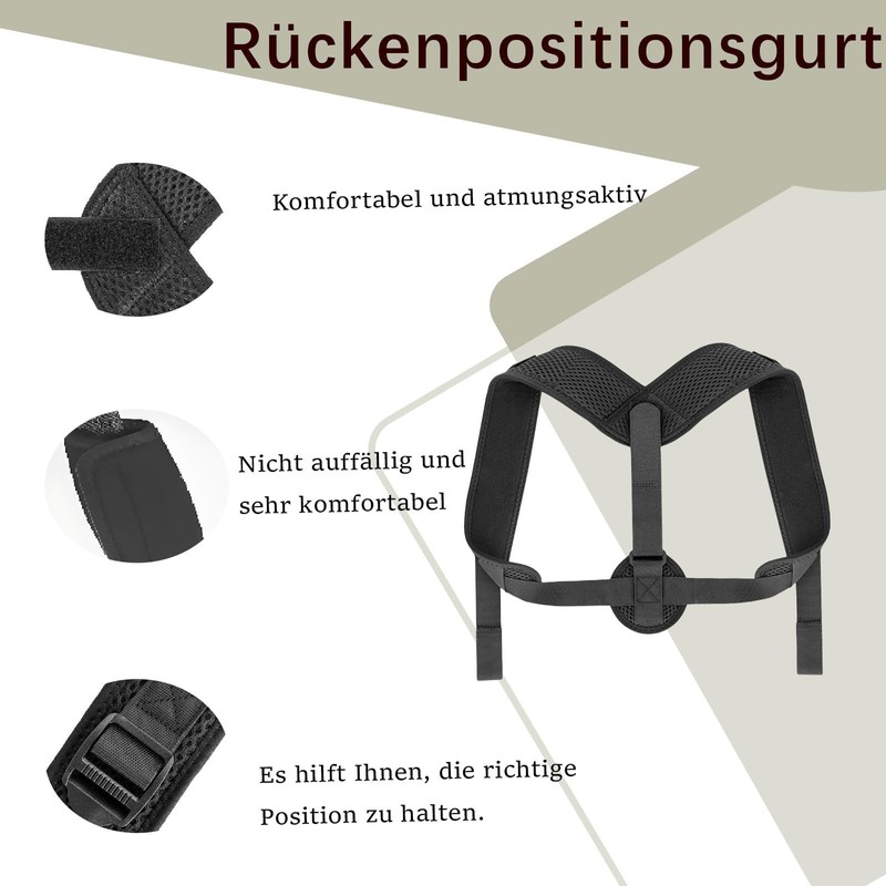 1 x Back Straightener, Adjustable Shoulder Strap, Posture Correction, Back