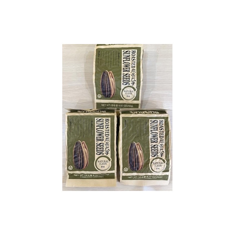 ChaCha Roasted Sunflower Seeds NATURAL FLAVOR (3 bags)