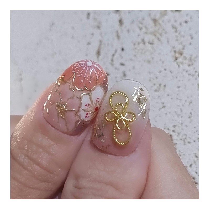 Fusion Flower Handmade Nail Tips - Petit Round / 퓨전