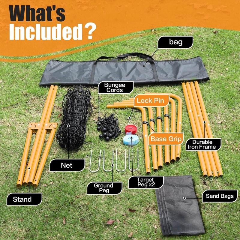 Volleyball Rebounder Net 7x4 Ft, 5-Angle Adjustable Rebounder Net for