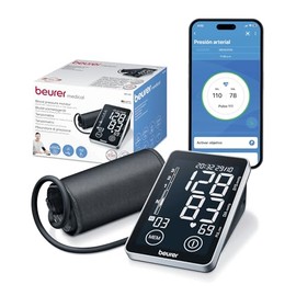 Beurer BM 58 Baumanómetro Digital de Brazo Automático, Tensiómetro de Presión Arterial con Pantalla XL Iluminada, Detector de Arritmias, Memoria para 