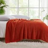CYMULA Super Soft Knit Throw Blanket Twin Size Orange-Lightweight Plush
