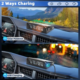 KAOLALI TPMS Reifendruckkontrollsyste mit 6 Sensoren, Reifendruckkontrollsystem für Wohnmobile, 0.01Bar Hohe Präzision, Solarladung und USB-Ladefunktion, 9,9 Bar/144 PSI Max, 6 Alarmmodi, für RV LKW