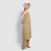 JAJU [JAJU] Women's Cotton Stripe Sleeveless Pajama Dress_Dark Beige