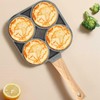 4‑Hole Egg Frying Pot Pancake Pan with Wood Handle for